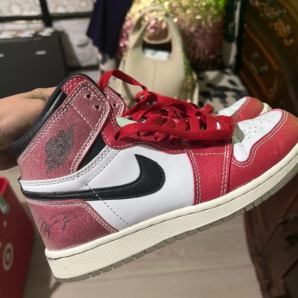 Jordan Red and Black High-Top Athletic Shoes
